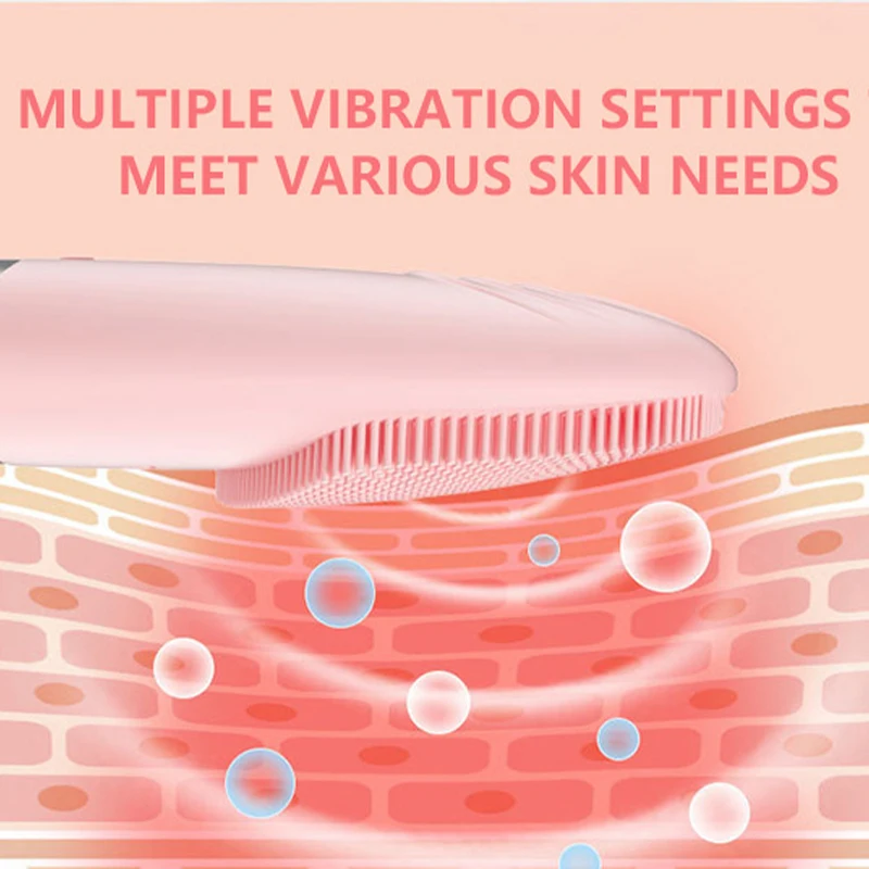 Escova de limpeza quadrada de silicone elétrica limpador facial ultrassônico cuidados com a pele massageador de limpeza facial recarregável