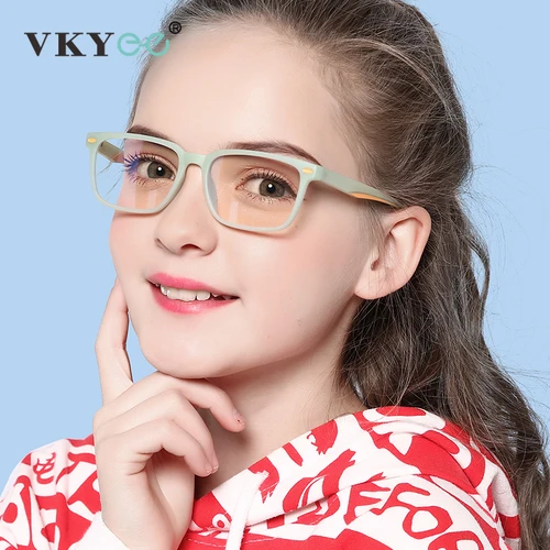 Imagen 2 del producto Vickytr-gafas cuadradas clásicas para niños, anteojos de color caramelo dulce, antiluz azul, miopía, hipermetropía, graduadas personalizables, 5101