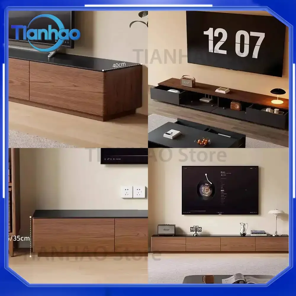 Wabi Sabi Trendy TV Stand for Elegant Rustic Living Room Floor TV Stand Premium Classic TV Supports Room Furniture