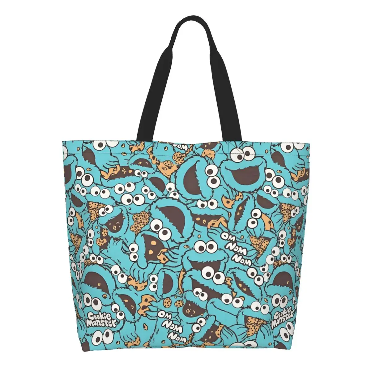 

Холщовые сумки для покупок Cookie Monster на заказ, женские сумки для покупок большой емкости для вторичной переработки продуктов