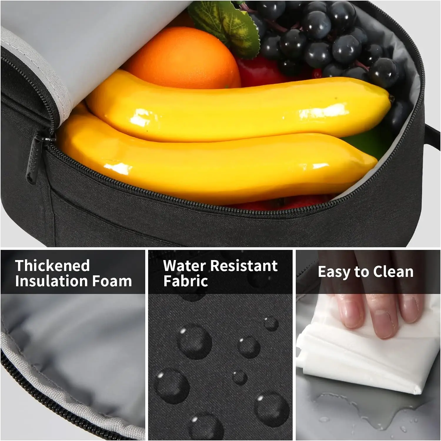 Lunch Box Insulated Lunch Bag Women Men Reusable Cooler Bag Adult Cute Lunch Tote Adjustable Shoulder Strap for Work Bags