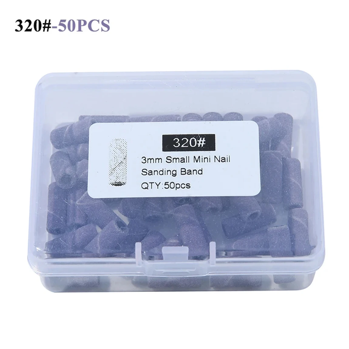 50Pcs/Pack 3mm Mini Purple Black Sanding Bands  for Professional Manicure Pedicure Nail Electric Drill Machine Grinding Sand Bit