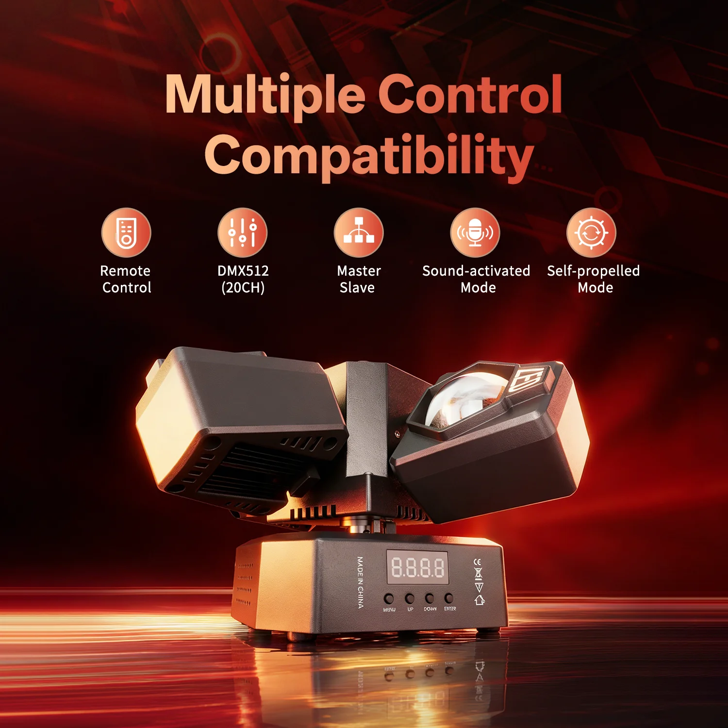 

DayFlick 120W RGBW 4-Arm Beam Magic Ball Stage Light - Remote, Sound-Activated DMX512 20CH For DJ Club Party Halloween Christmas