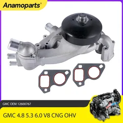 Engine Water Pump w/Gasket Fit 4.8 L 5.3 6.0 L For Chevy Silverado Tahoe GMC Sierra 1500 4.8L 5.3L 6.0L V8 CNG OHV OEM 12600767
