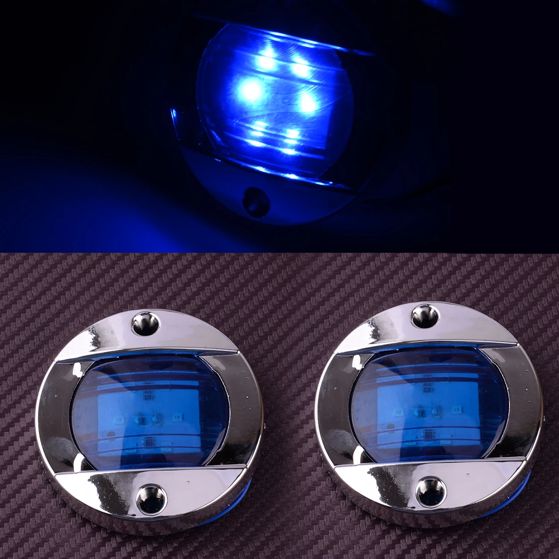 

2Pcs Waterproof Blue LED Interior Cabin Deck Courtesy Lights IP67 For Camper Trailer Caravan RV Marine Boat Yacht