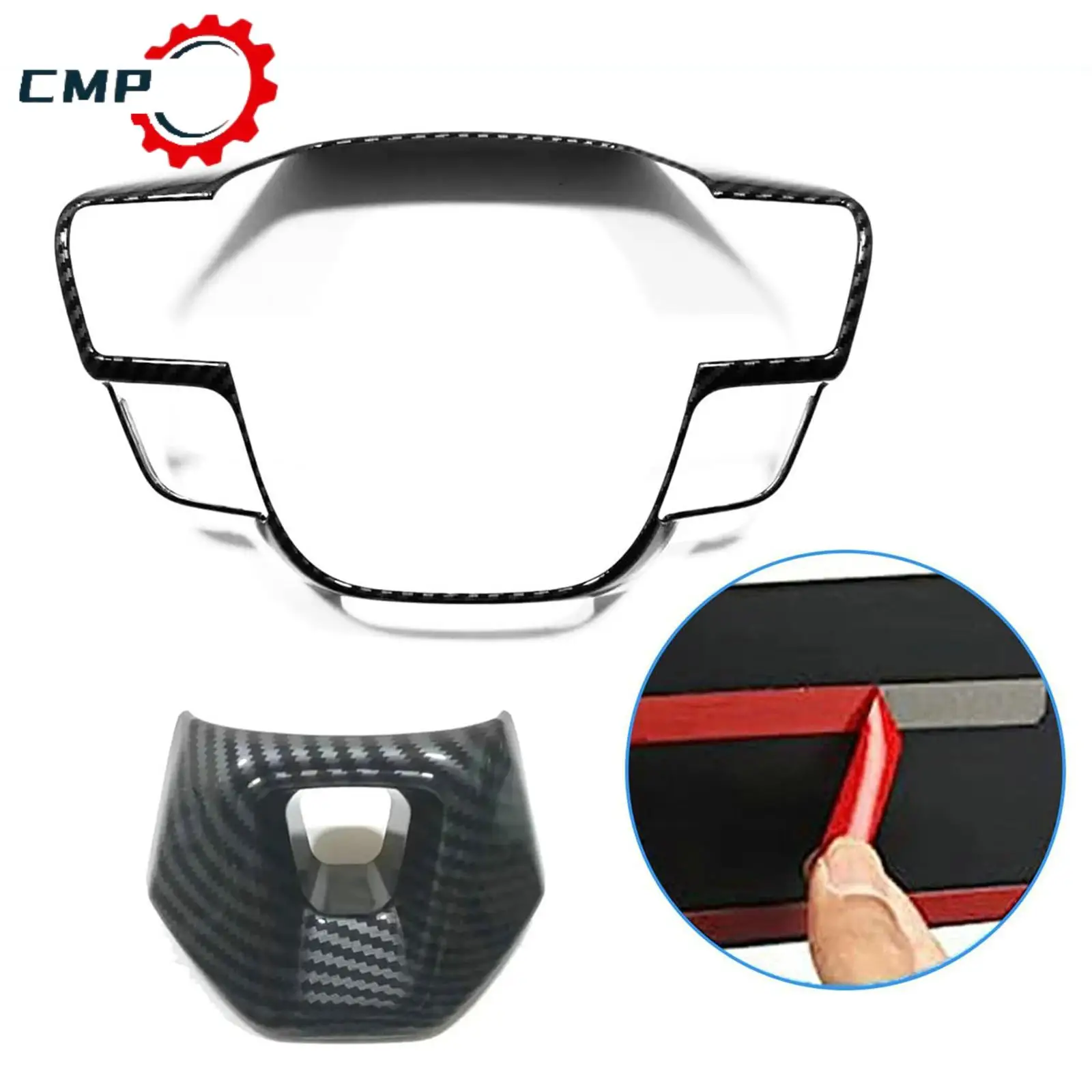 

2Pcs Carbon Fiber Steering Wheel Decor Frame Trim For Toyota Camry 2025 Carbon Fiber Black Automotive Interior Accessories