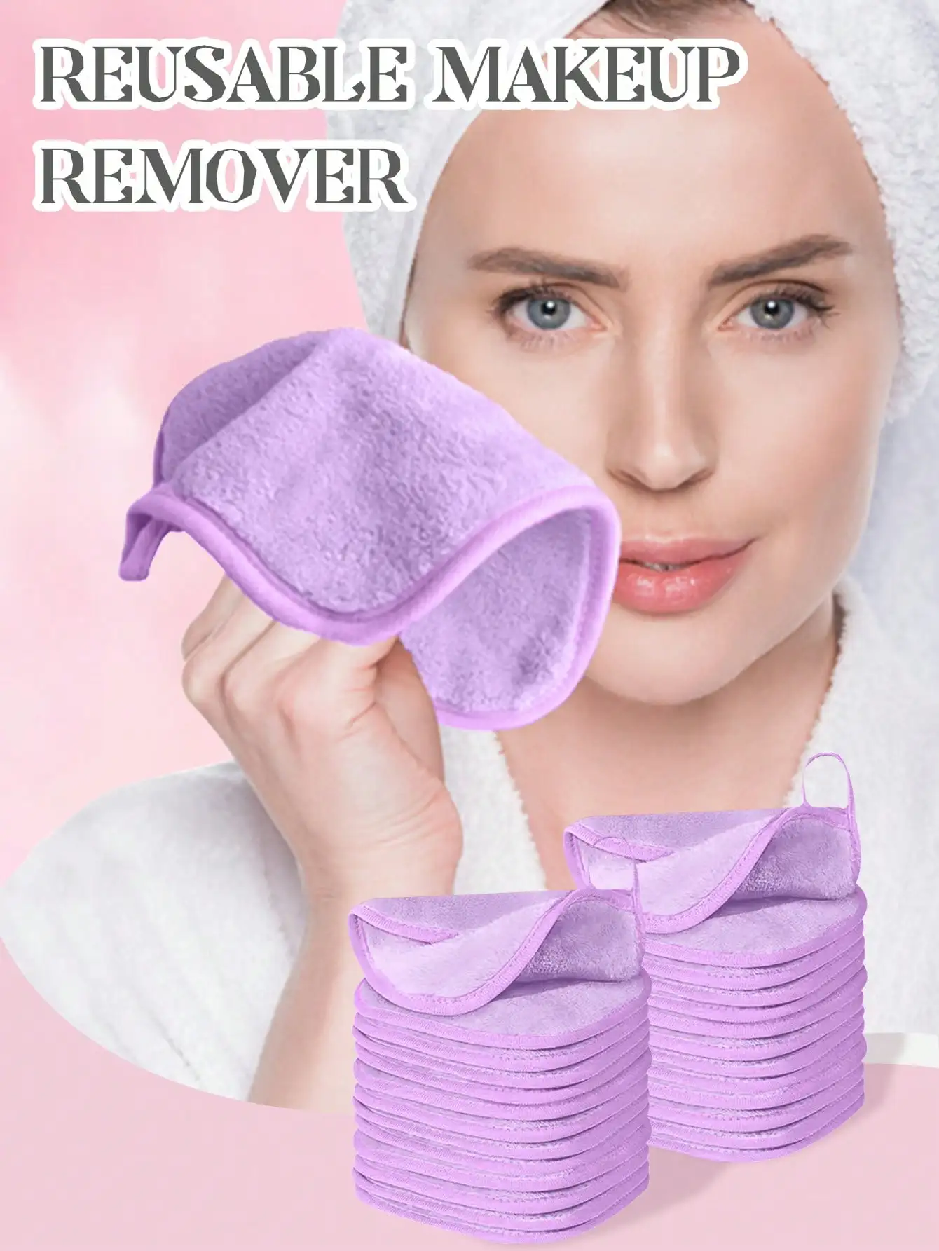 Reusable makeup remover cotton | Soft ultra-fine fiber face towel, suitable for the face, eyes, and lips-