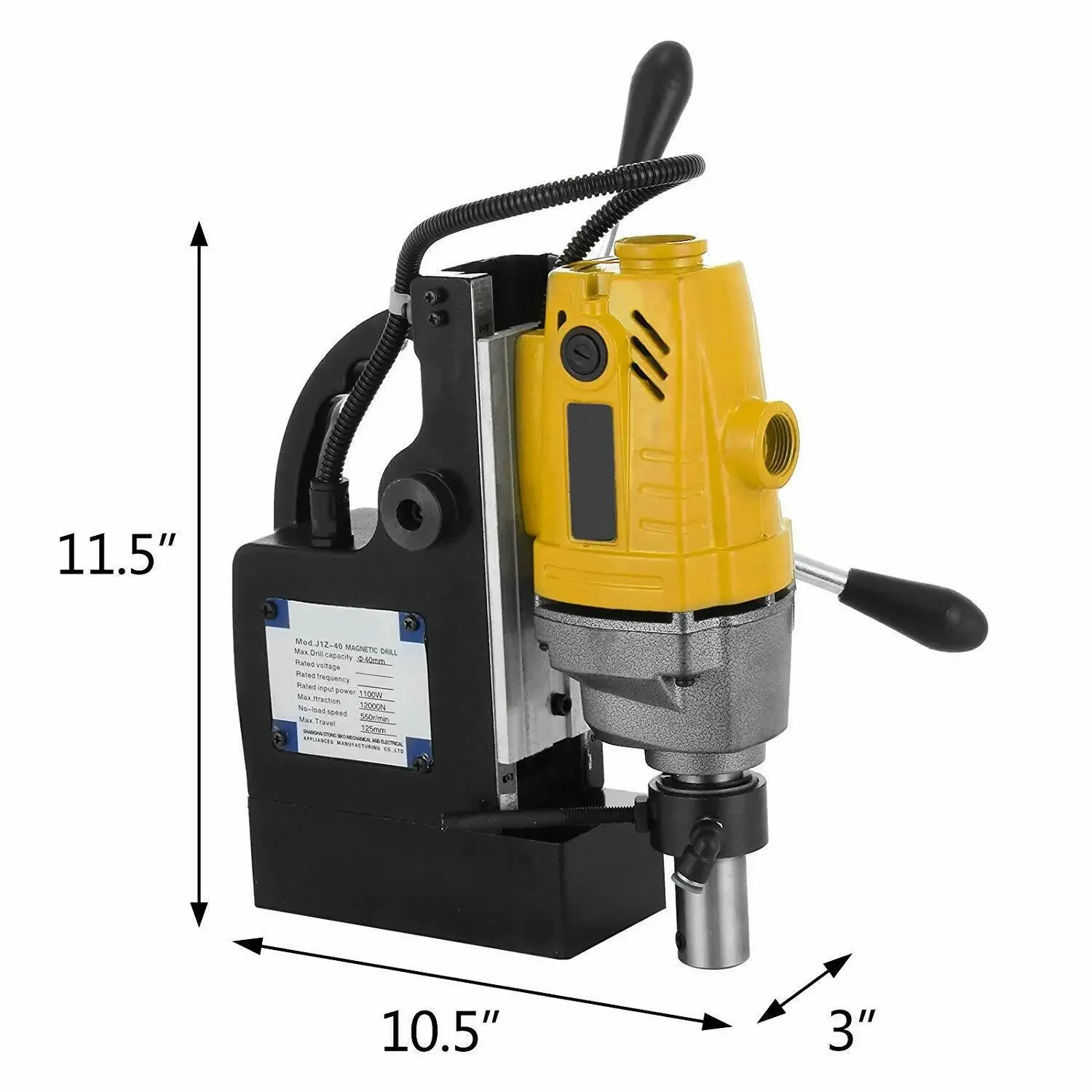 MD40 Magnetic Drill Height Adjustable Magnetic Drill Press Machine 1100W Drill Bit Magnetic For Steel Structure Shipbuilding