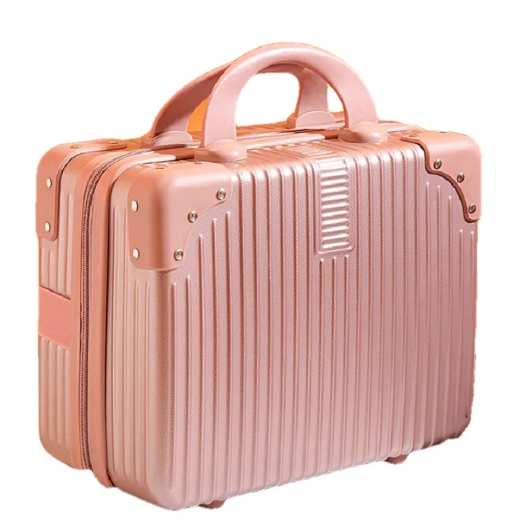 (005) New Korean retro small portable cosmetic case 14 inch abs suitcase mini portable