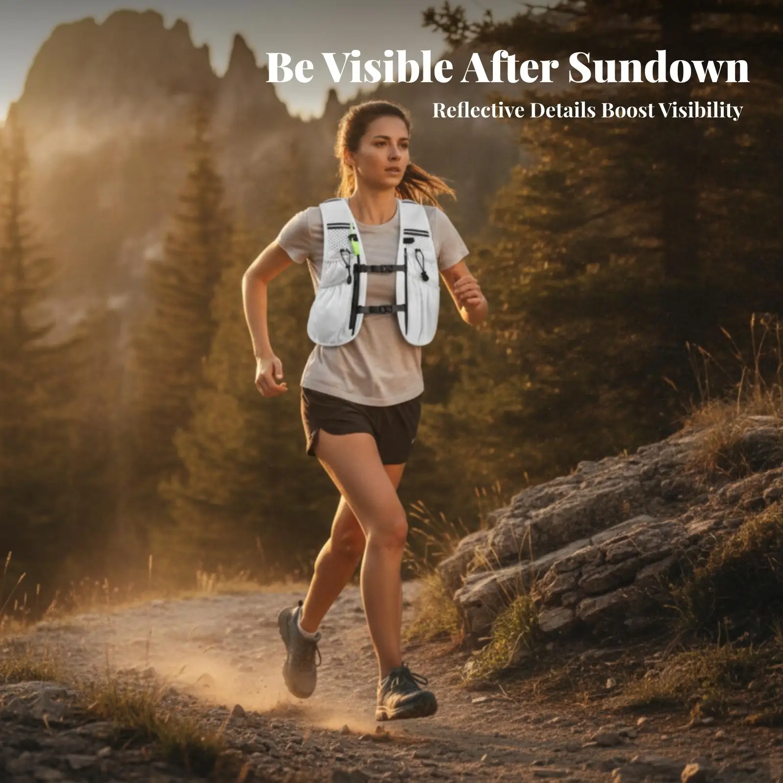 Compact Outdoor Running Vest with Secure Drawcord Pockets and Soft Back Panel for Marathon Training Gear