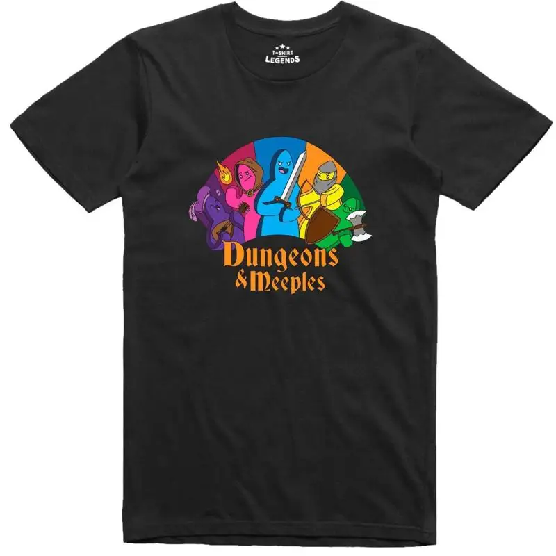 Camiseta para Hombre Divertido Juego de Rol Mazmorras Y Meeples Corte Normal T shirt