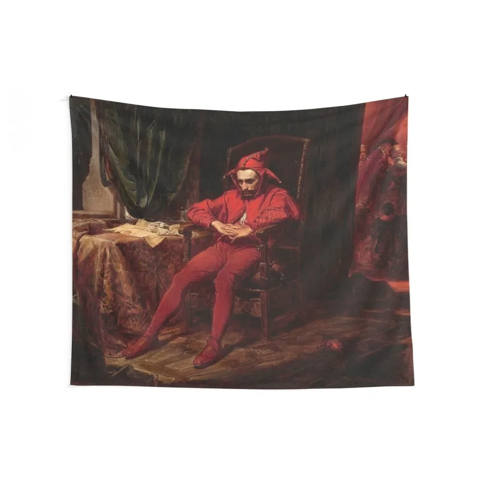 Stańczyk (Sad Red Jester Clown), by Jan Matejko Tapestry Carpet Wall Anime Decor Tapestry