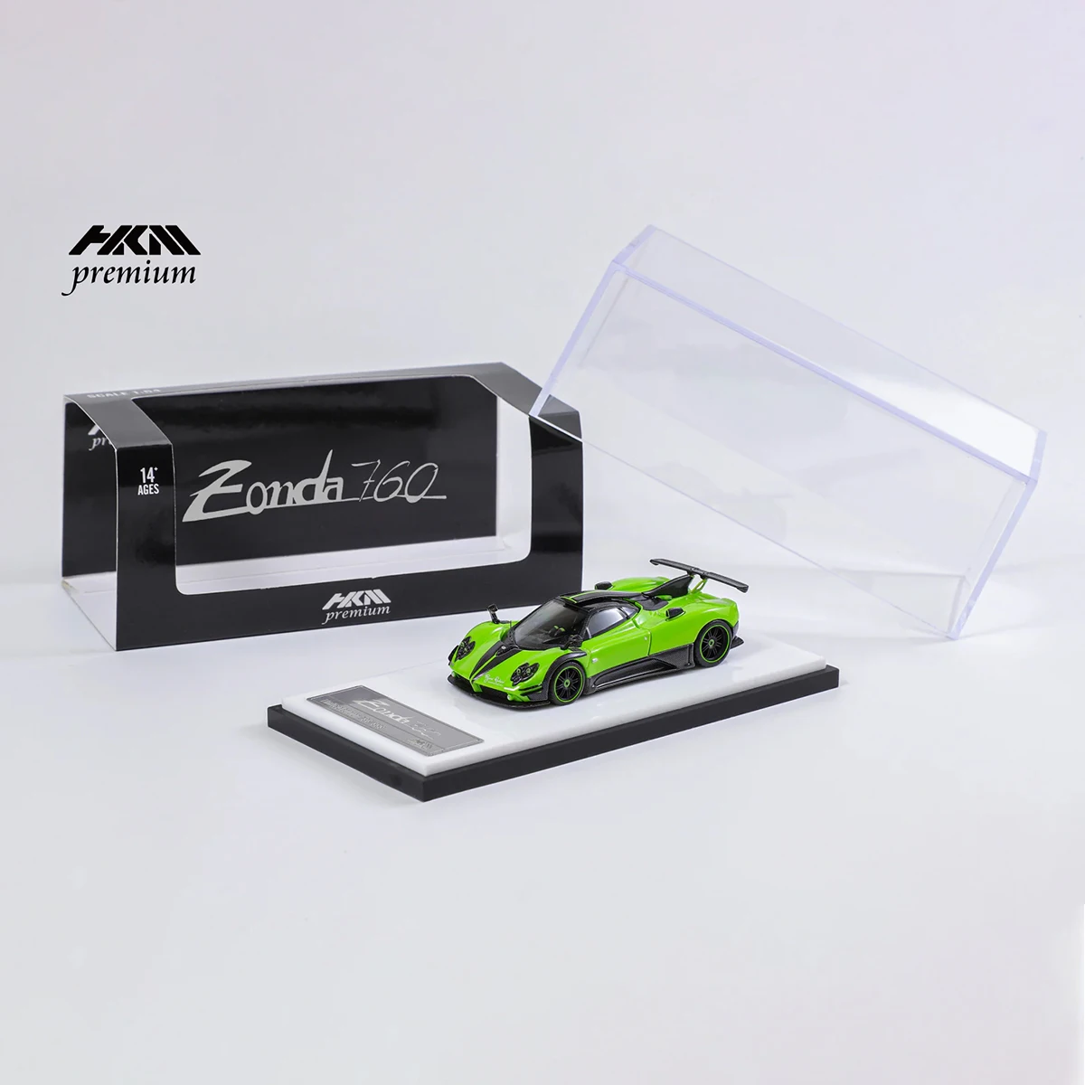 HKM Premium 1:64 Pagani Zonda 760 Diecast Model Car Collection (3 Variants: Green/White/Blue) With Openable Rear Hood In Stock