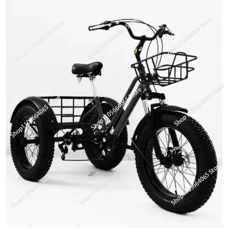 New Electric Tricyle Adult Electric Bicycle 24Inch Fat Tire 750W15AH Mobile Battery Mountain Ebike 3Wheel Electric Cargo Bike