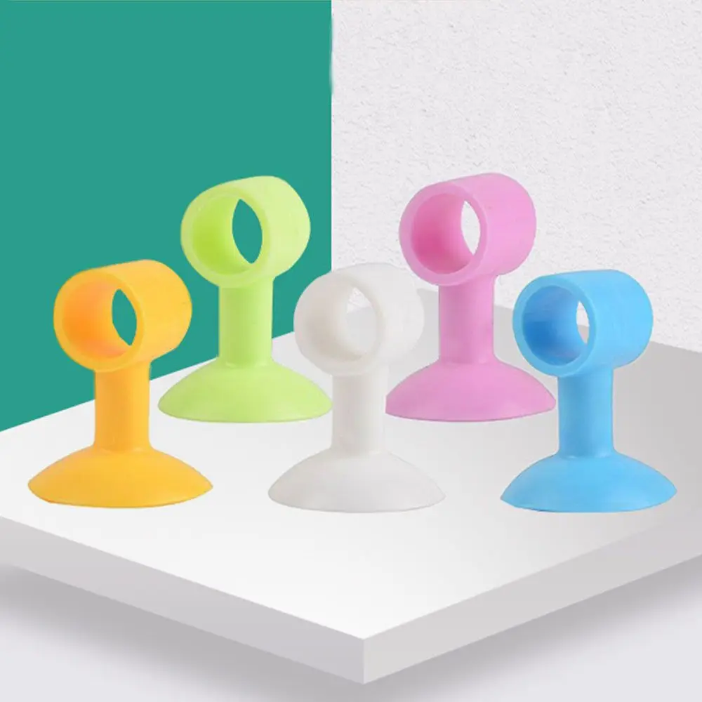 Suction Cup Type Silicone Mute Crash Pad Soft Elastic Anti-Collision Door Handle Stopper Simple Multicolor Silent Doorknob Cover