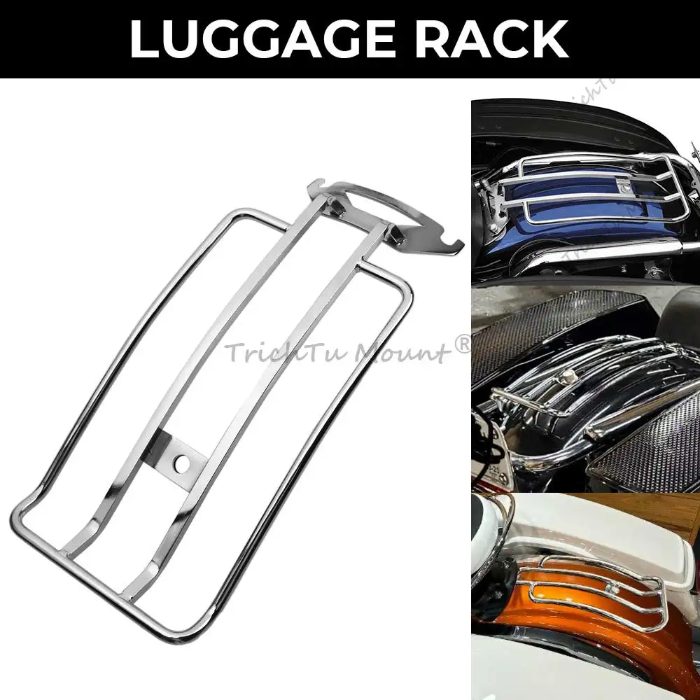 

Motorcycle Accessory Chrome Detachable-Style Luggage Rack Heavy Duty Metal For Harley Electra Glide Ultra Limited FLHTK 2010-24