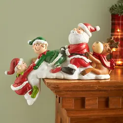 Table Resin Statue Ornaments Bear Family Christmas Decor Suitable For Children Gifts Living Room Garden Decoration Supplies