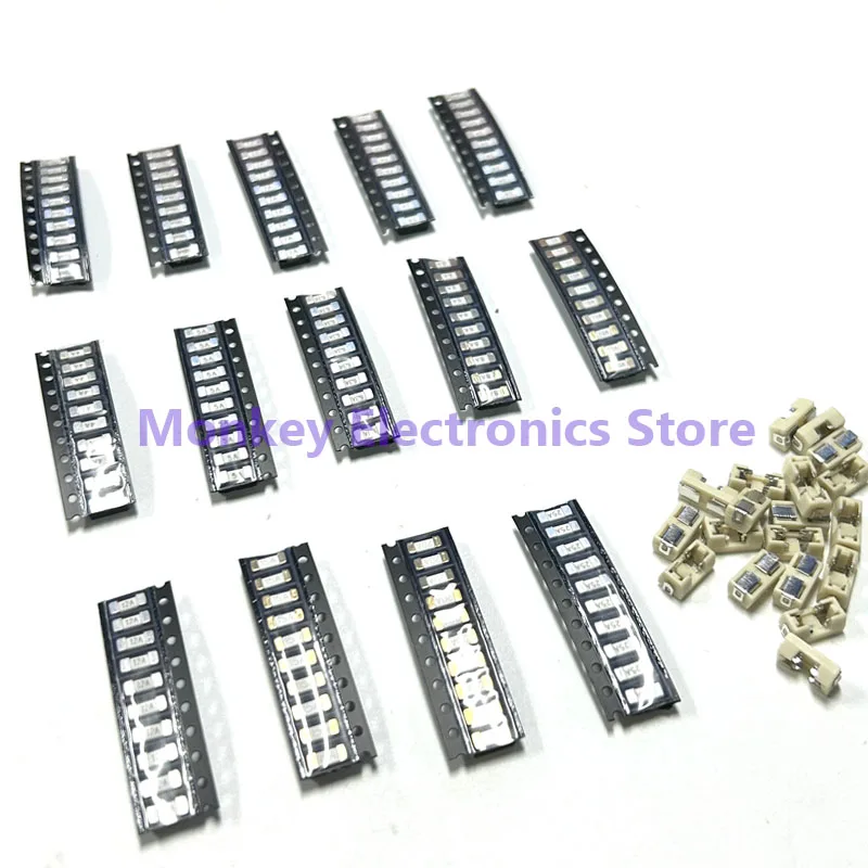 160pcs SMD Ceramic Slow Blow Fuse Tube Kit 250V 1808 2410 6125 Current Model 250ma 500ma 1a With Fuse Holder