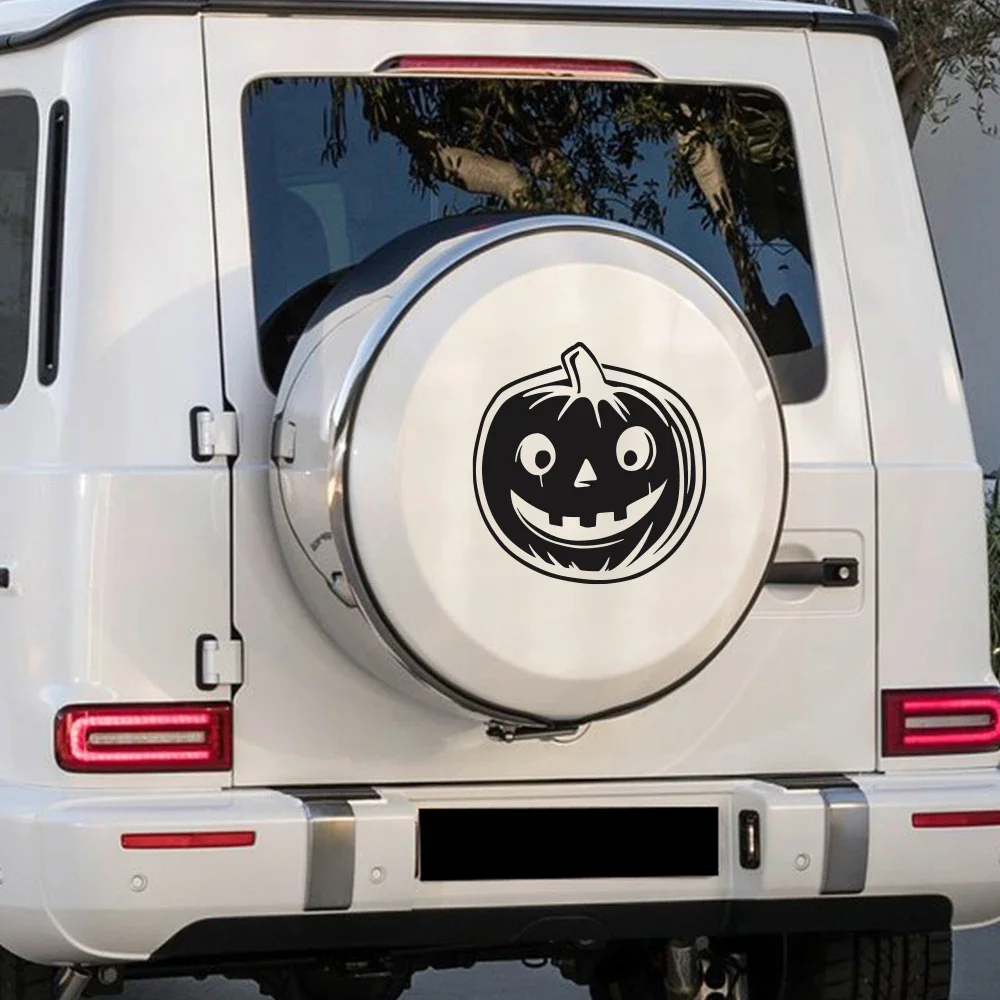 

Автомобильная наклейка с улыбающимся выражением тыквы, виниловая наклейка, водостойкая самоклеящаяся наклейка для украшения автомобиля, мотоцикла, Хэллоуина