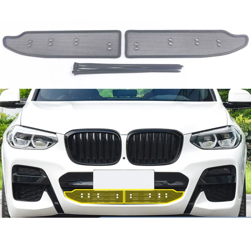 Car Front Grill Net Head Engine Protect Anti-insect for Bmw X4 2021 2022 2023 2024 G02 Water Tank Cover Net Accessories Kit Auto