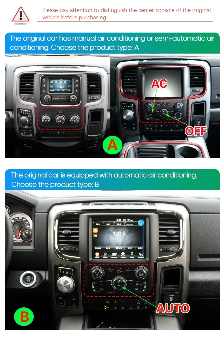 14.5 inch Android13 Car Multimedia Video Player For Dodge Ram Pickup 2013 - 2018 GPS Navigation Stereo Radio Carplay 4G wifi 360