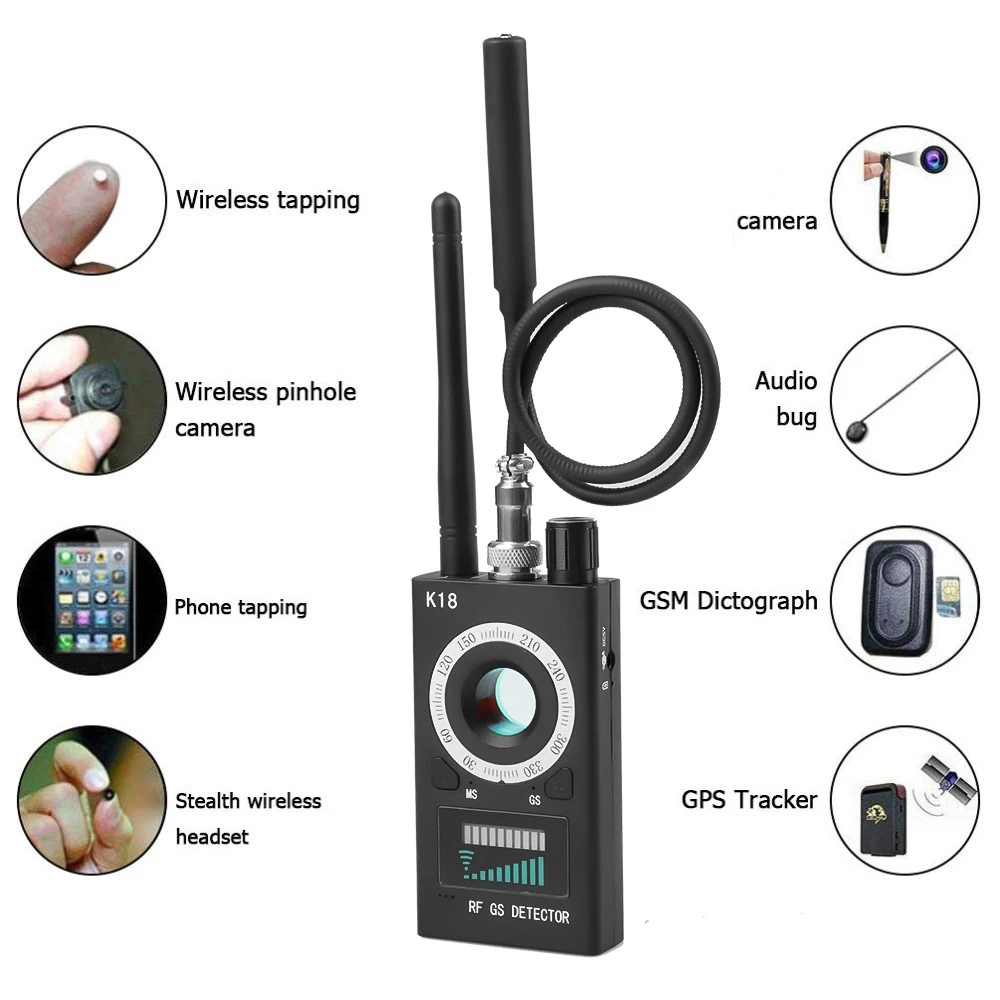 K18 다기능 안티 감지기 카메라, GSM 오디오 버그 파인더, GPS 신호 렌즈, RF 로케이터 트래커, 감지 파인더, 라디오 스캐너, 신제품