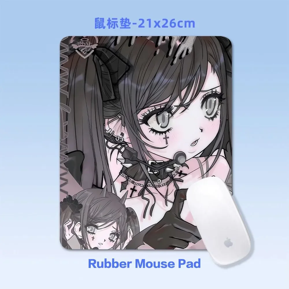Leather Desk Pad Protector Japanese Anime Girl Pink Sexy Y2K Mouse Pad Office Desk Mat Waterproof Non-Slip PU Desk Blotter Pad