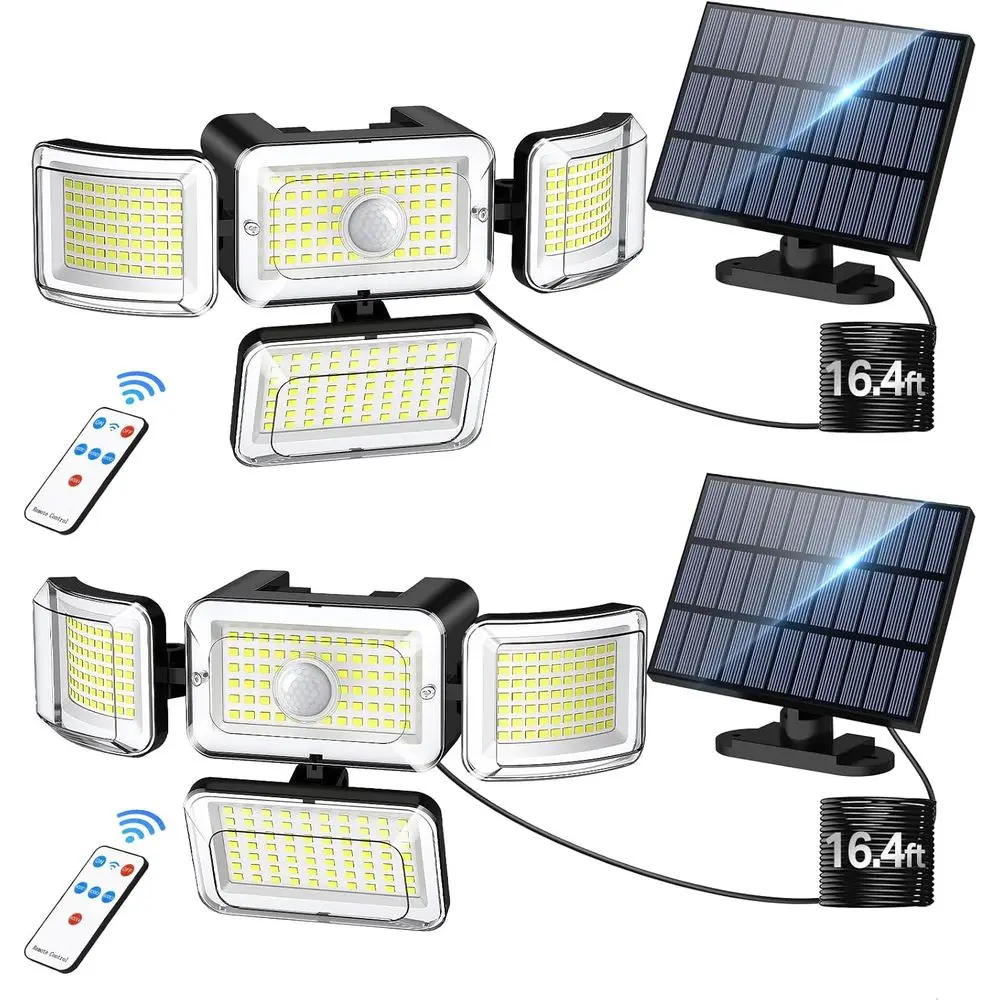 

Outdoor Lights Motion Sensor 3500LM 288 LED Security Lights with Remote Control IP67 Waterproof 16.4ft Cable 4pcs Wall Lights (2