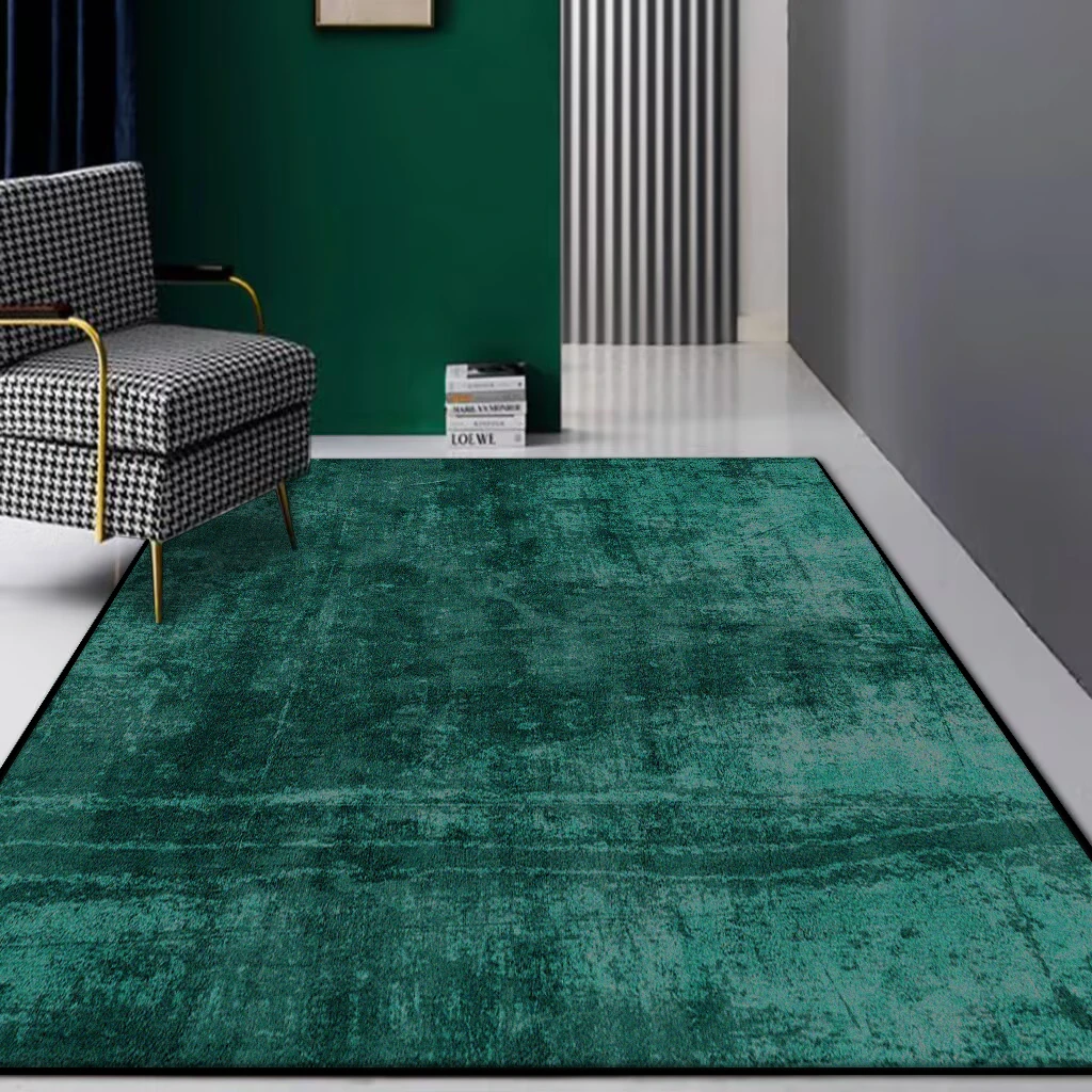 Light Luxury Minimalism Large Living Room Carpet Solid Color Home Decoration Bedroom Rug Sofa Area Green Soft Non-slip Floor Mat