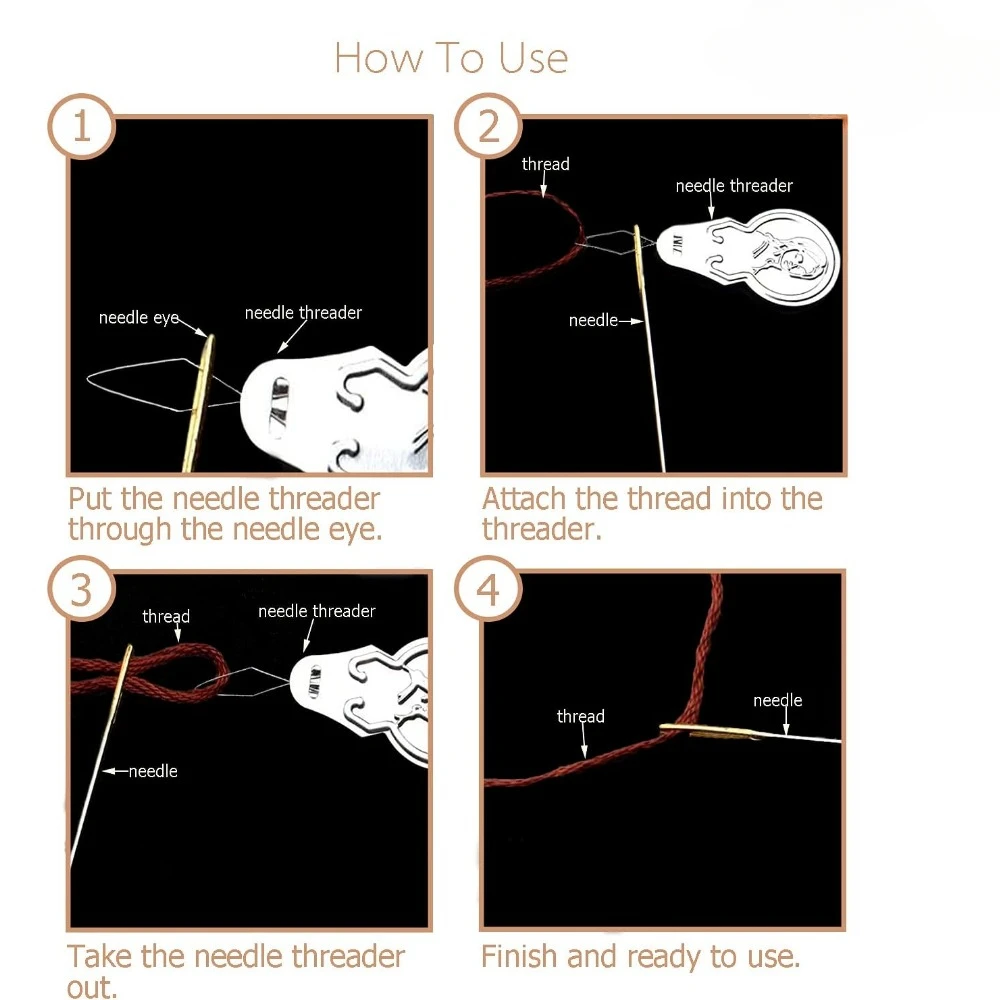 손 바느질/공예용 알루미늄 자수 바늘 스레더 50개.