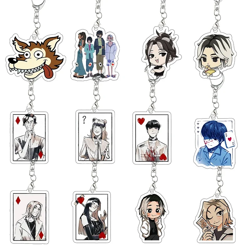 Llavero de acrílico de Alice in Borderland, personaje de manga chibi de hombre lobo, colgante para bolso, accesorio de cosplay, figura de anime, regalo