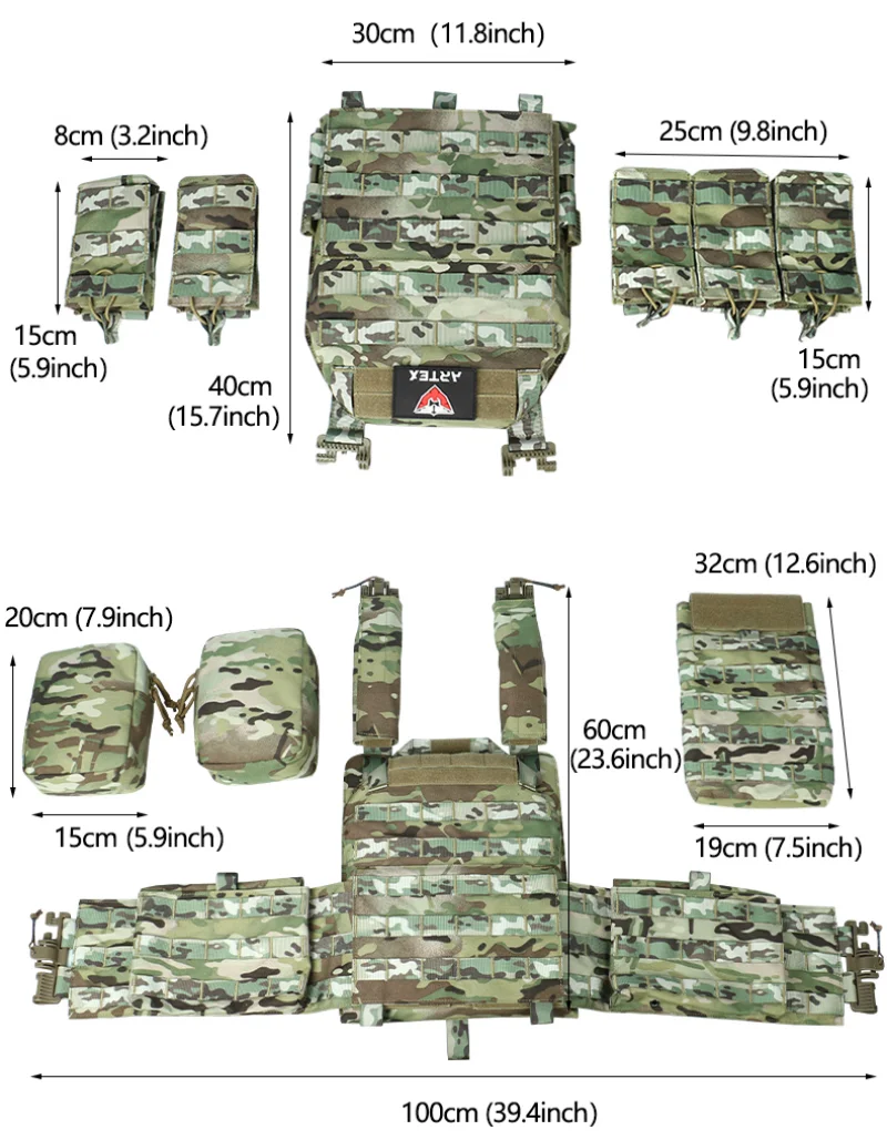 Kamizelka taktyczna z potrójnym woreczkiem na magazynki, 1000D z nylonu, Quick Release, 6094K, myśliwskie, Airsoft bojowe akcesoria