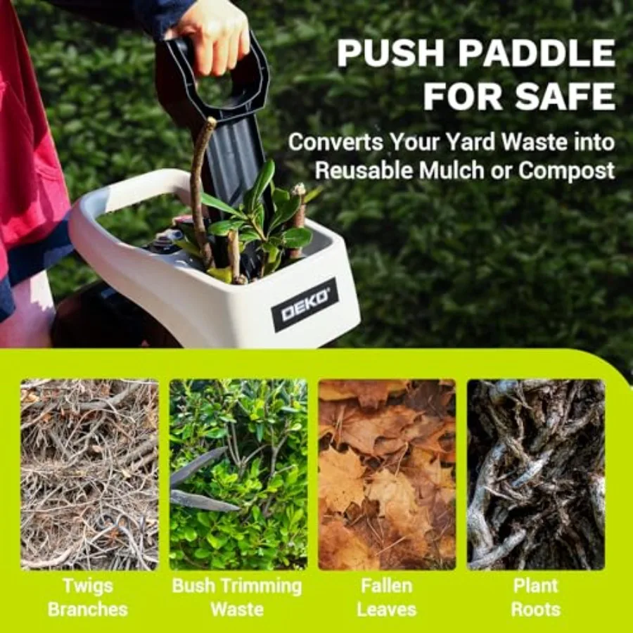 ماكينة تقطيع الخشب الكهربائية 15 أمبير مع قوة 2800 وات وقطر قطع 1.77 بوصة لآلات تغطية أوراق الحديقة الفعالة المجهزة