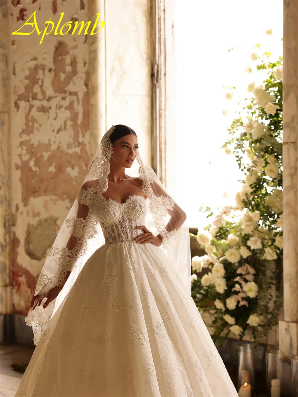 Customized Boho Ivory Organza Wedding Dress Formal Sweetheart Sleeveless Bridal Gowns Dreamy A-Line Court Train Vestido De Novia