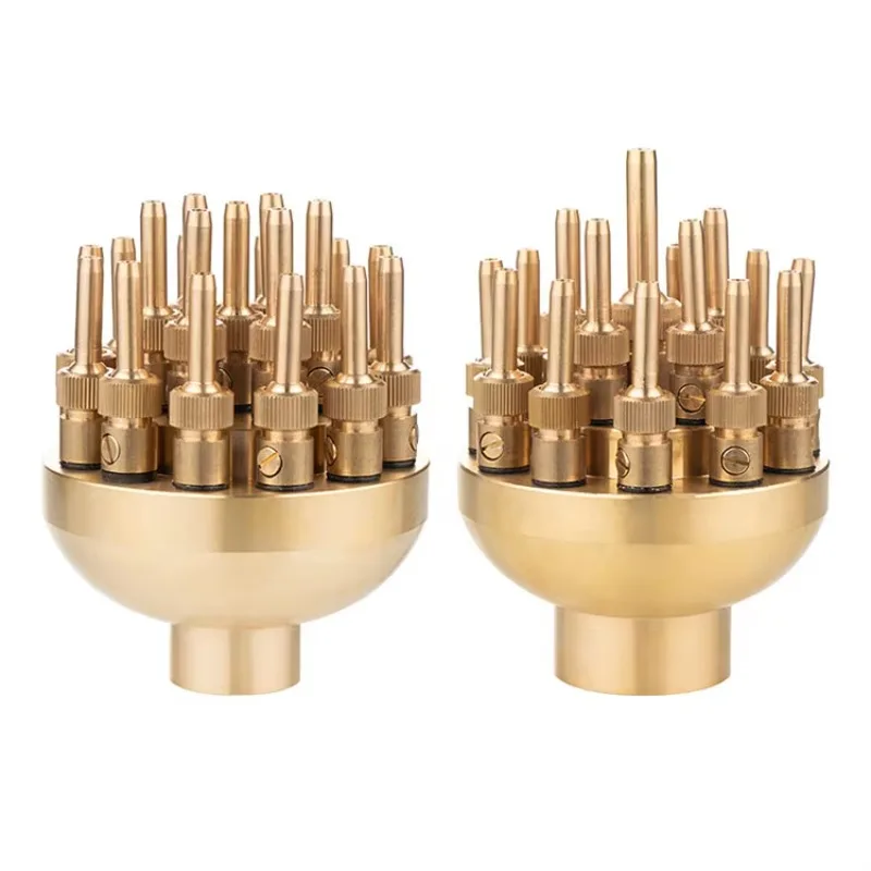 Ugelli per fontana secca a getto di schiuma di tarassaco in ottone e rame con stile di fuochi d'artificio per prodotti da giardino per stagni Testa di spruzzo in acciaio inossidabile
