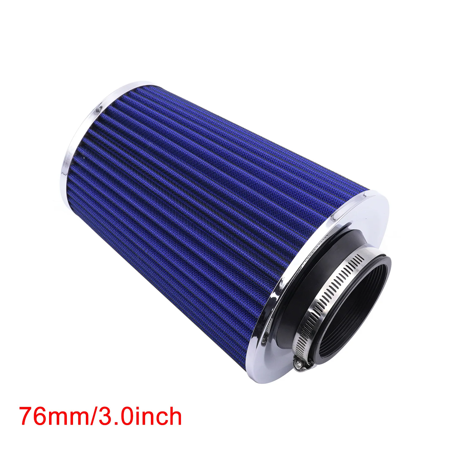 Universal 3 Inch 76 mm  Cold Air Intake Sports Air Filter High Performance Clamp-On Washable Car Professional Spare Parts 101MM