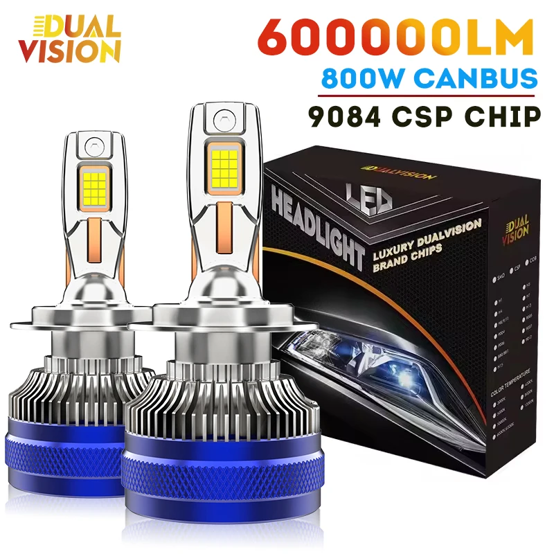 

Dualvision 600000LM 800W H4 H7 H11 LED CANbus H1 H8 9005 9006 HB3 HB4 9012 HIR2 Светодиодная фара Turbo Автоматическая противотуманная фара 6000K 2 шт.