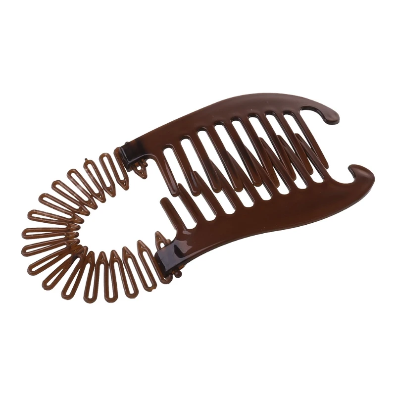 652F 2color   Hairstyle Large Comb Banana Clip Hair Riser Claw Acrylic Elongated Ponytail Holder Hair Accessory Women