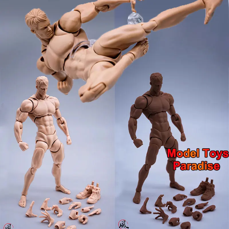 

Wind toys 1/12 Scale Men Soldier Super Movable Muscle Joint Body 6Inches Flexible Action Figure Body With Head Sculpt