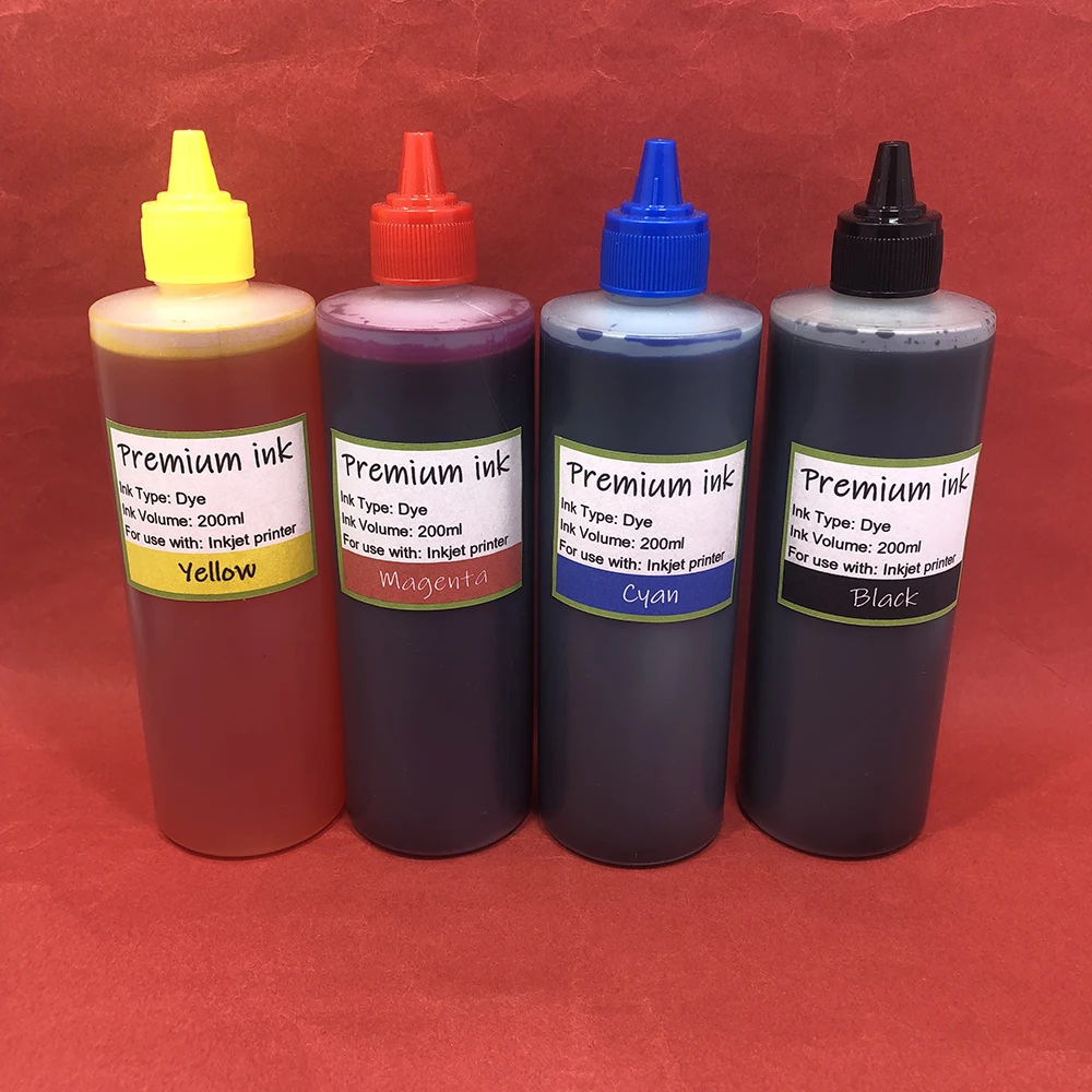 

YOTAT 4×200ml Dye Ink For HP For Canon For Brother Epson For Samsung For Dell for Lexmark Inkjet Printer Refill Ink