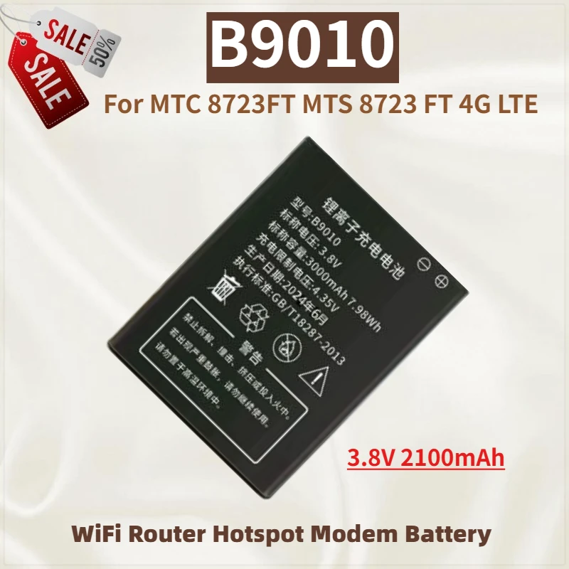 

High Quality B9010 battery 3.8V 2100mAh For MTC 8723FT MTS 8723 FT 4G LTE WiFi Router Brand New Replacement Battery