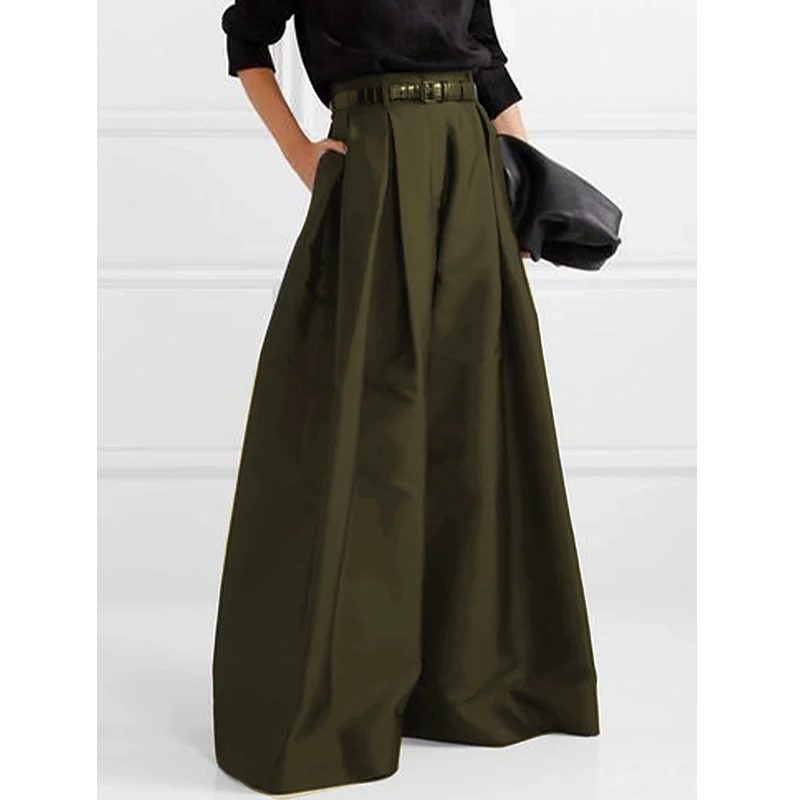 Krisnanas Fashion High Waisted Loose Pleated Solid Color Pants Casual Wide Leg Pants Spring Casual Loose