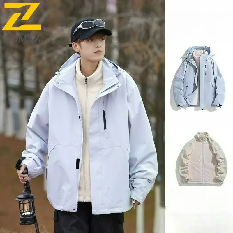 سترة COMXZ للرجال لخريف وشتاء جديد مقاومة للرياح ومقاومة للماء لركوب الدراجات معطف عمل للسفر مقاوم للخدش ملابس خارجية مقاومة للبرد #1