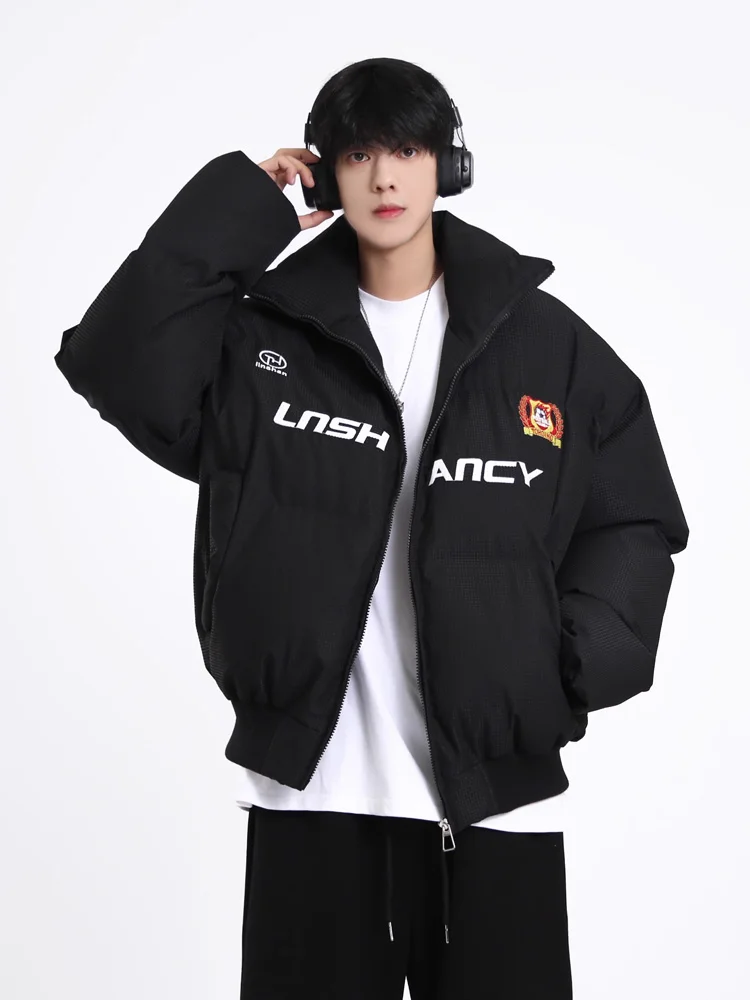 

Мужской пуховый хлопковый костюм Jaet в стиле ретро American Sle Winter Thi Warm Racing Suit ort Bread Sle из полиэфирного волокна Long Sve Zipper