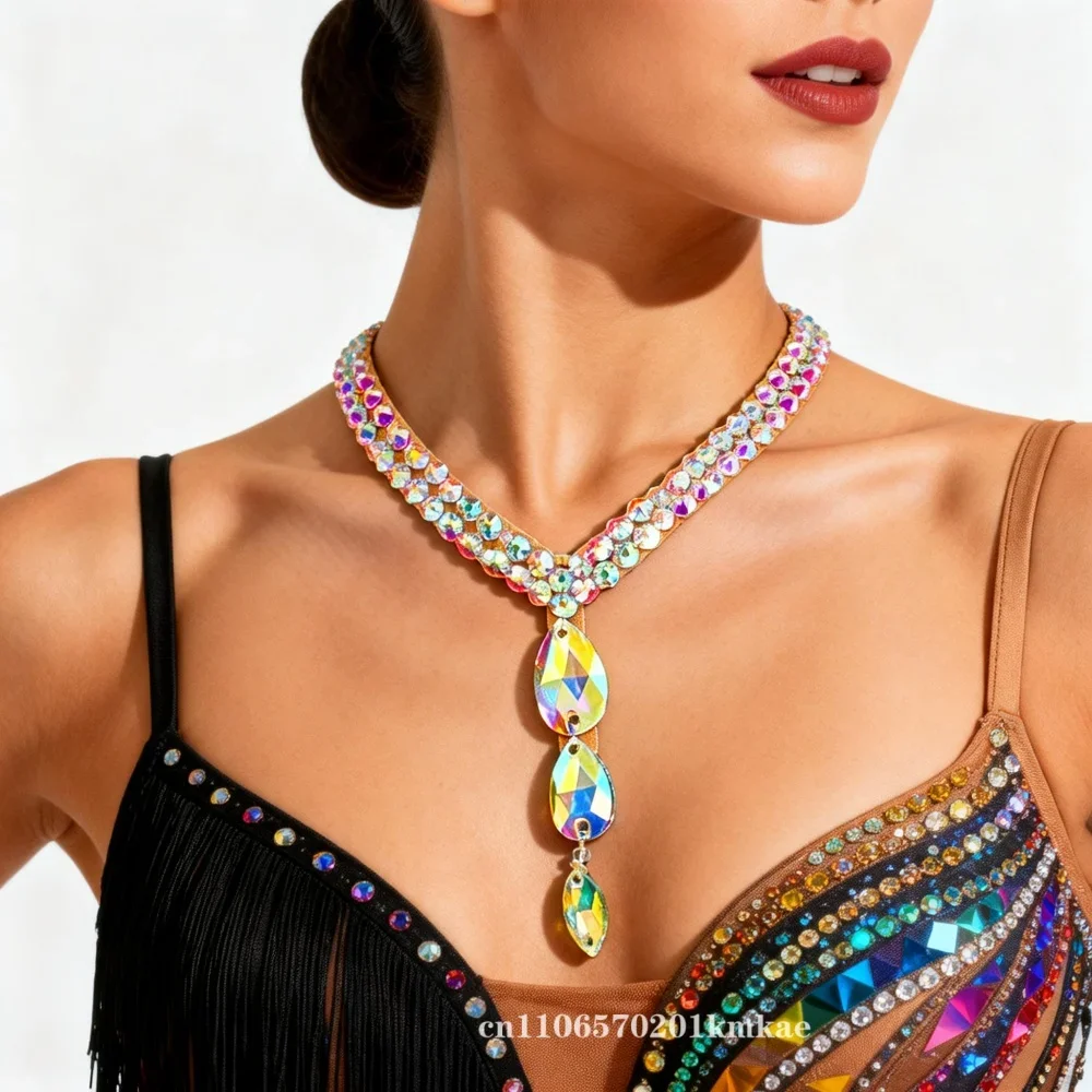Belly Dance Performance Necklace Women Customization Senior Rhinestones Accessories Oriental Modern Dancing Ornament belly danc