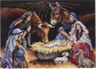 Amishop Top Quality Beautiful Lovely Counted Cross Stitch Kit Holy Night The Birth Of Christ Jesus Dim 08698