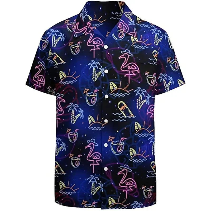 Hawaiian men's and women's floral shirts, tropical bed sheet 3D printed shirts, fashionable oversized shirts, holiday necklace s