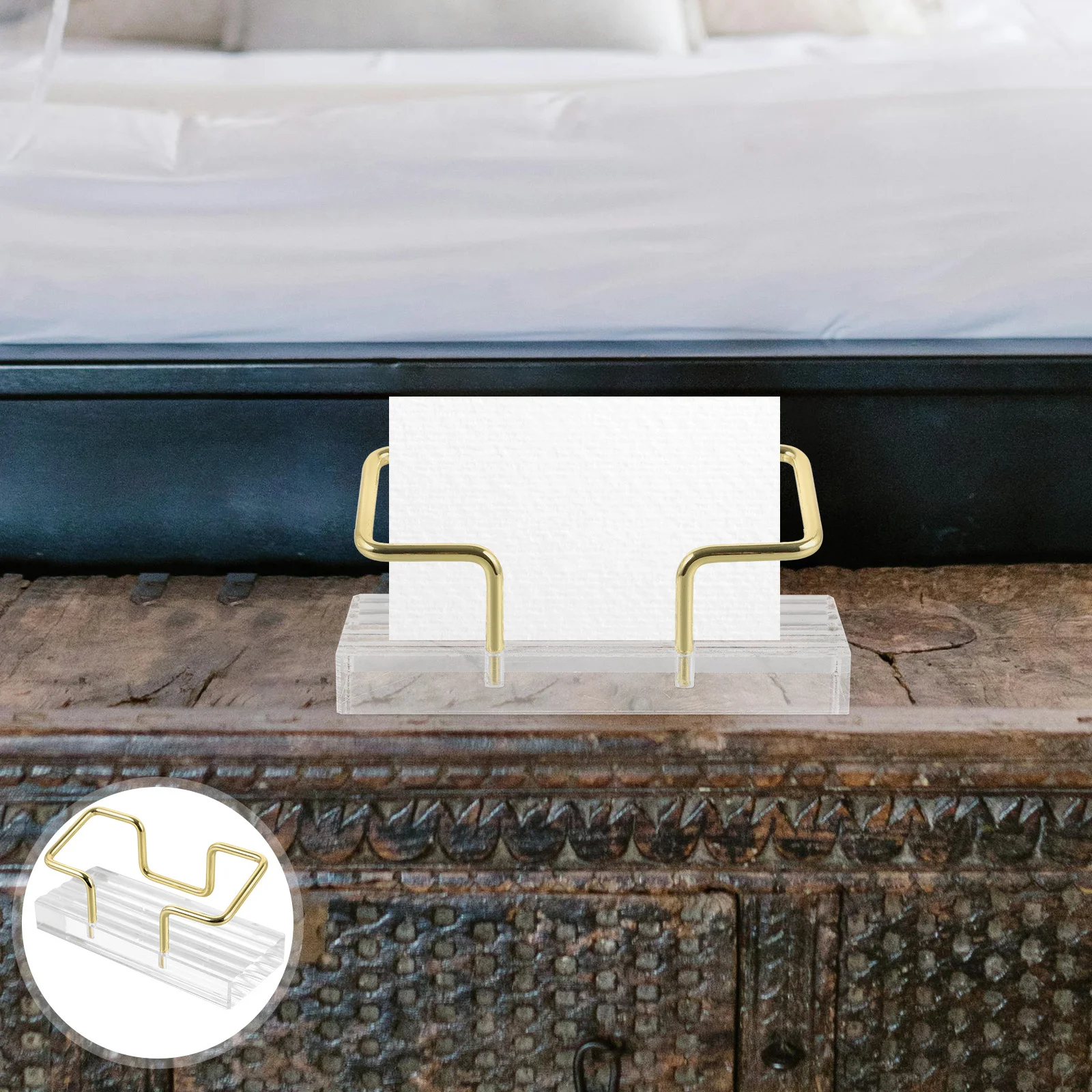 

Wave Acrylic Business Card Holder Transparent Desk Organizer Stand For Name Cards Display Storage Office Supplies