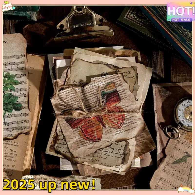 L47A-Retro Trace Book Page Material Paper Old Book Page Text Old Newspaper Decorative Material Paper
