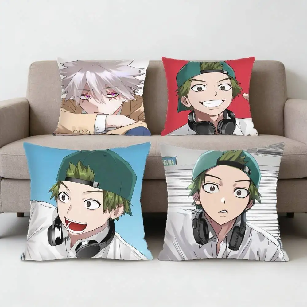 

Phantom Busters Tamon and Kanzaki Pillow Case Anti-dustmite Pillowcase Invisible zipper silky Sofa cushion cover for bedroom
